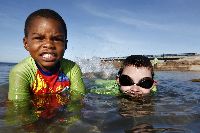Kids playing in Sea, Port Elizabeth