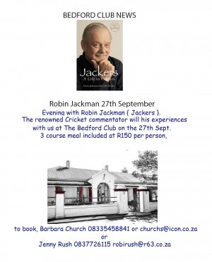 Robin Jackman at the Bedford Club
