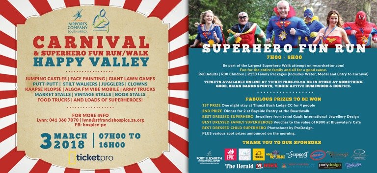 ACSA CARNIVAL & SUPERHERO FUN RUN/ WALK – IN AID OF HOSPICE