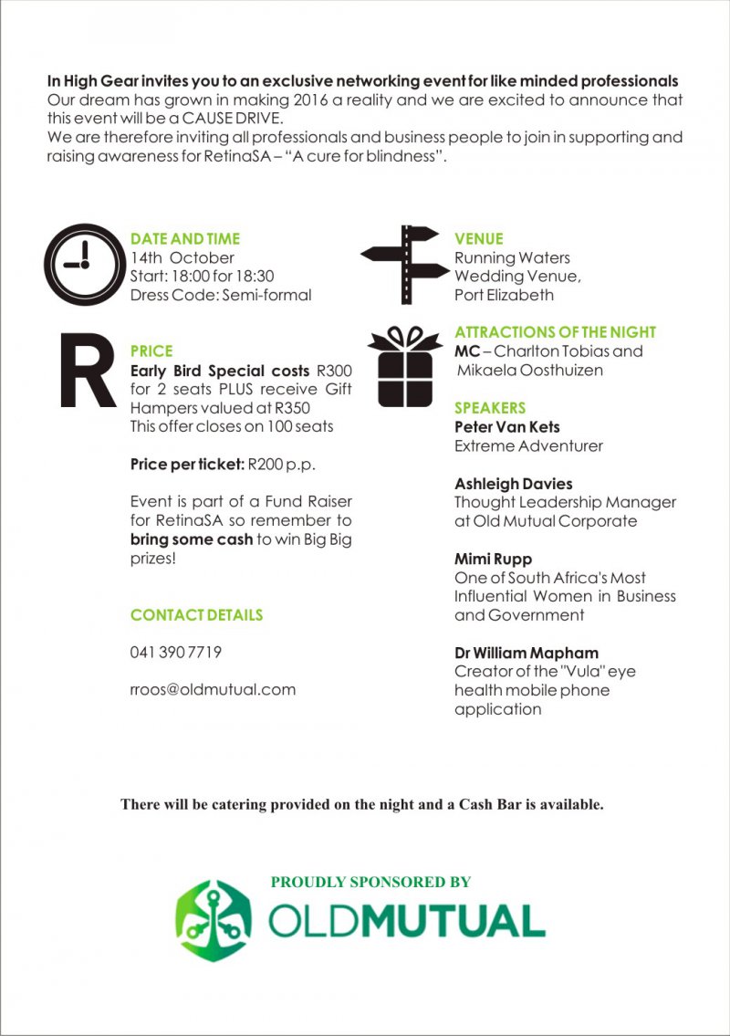 Awareness Event for RetinaSA - A cure in sight for blindness