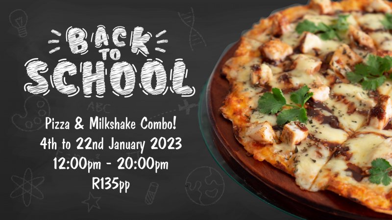 Back to School Pizza and Milkshake Combo @ The Beach Hotel