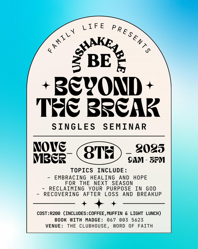 Be Unshakeable Singles Seminar