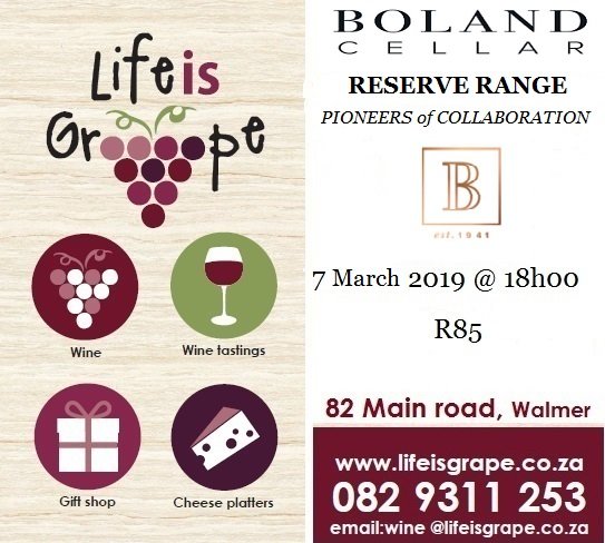 Boland Reserve Wine Tasting