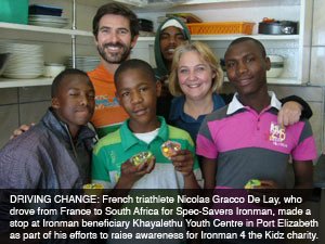 Dedicated French triathlete returns to the Bay to complete his journey