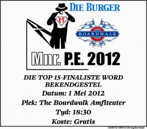 Die Burger Boardwalk Mr PE finalist public appearance