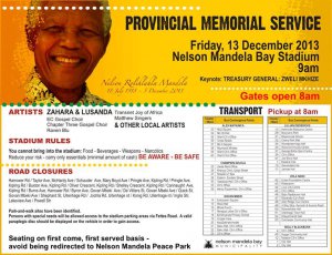 Eastern Cape Provincial Memorial Service for Nelson Mandela