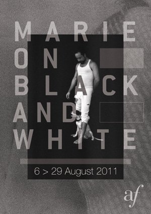 Marie on black and white exhibition