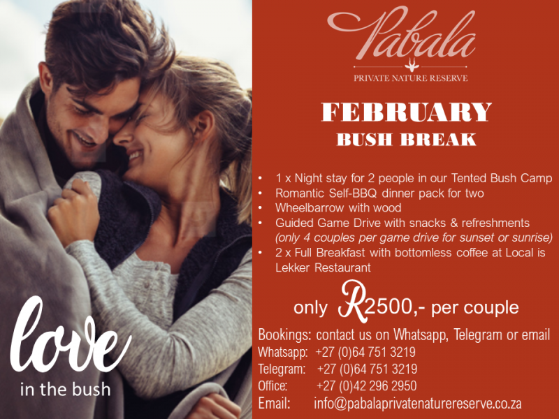 Valentine's February Bush Break Offer