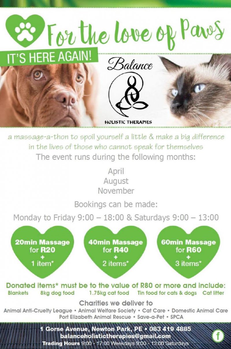 For The Love Of Paws Massage-a-thon