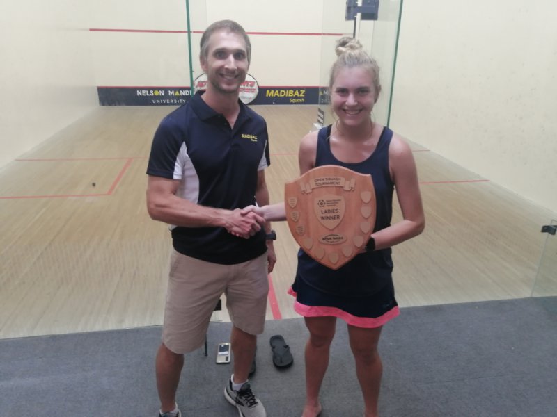 Former student Hayley Ward claims Madibaz squash title
