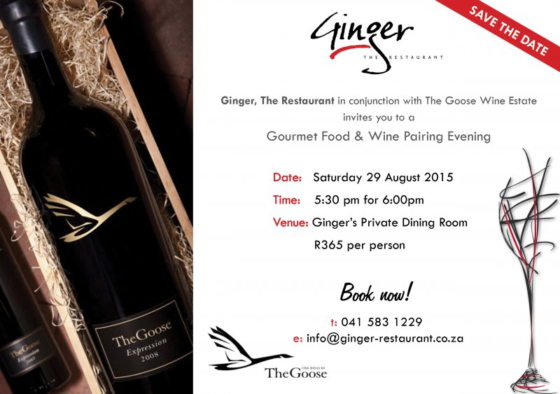 Ginger and Goose Food and Wine Pairing