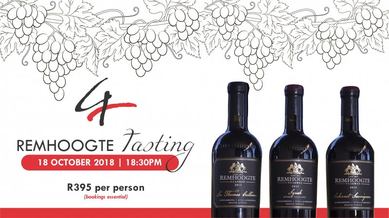 Ginger in conjunction with  Remhoogte Wine Estate, Presents a Gourmet Food and Wine Pairing Evening