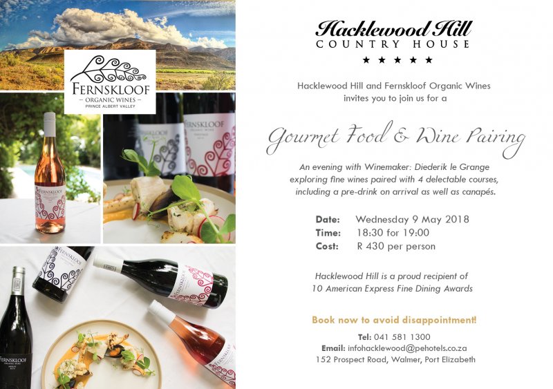 Hacklewood and Fernskloof Gourmet Food & Wine Pairing