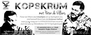 Kopskrum met Peter De Villiers