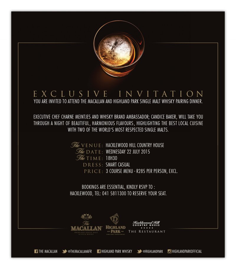 Macallan and Highland Park Whisky and Food Paring 