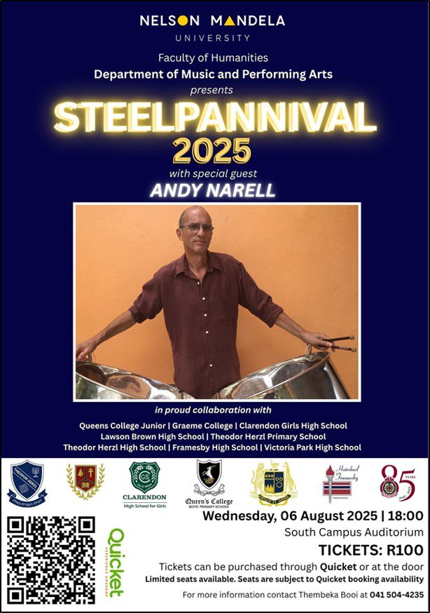 NMU 2025 Steelpannival with special guest, Andy Narell