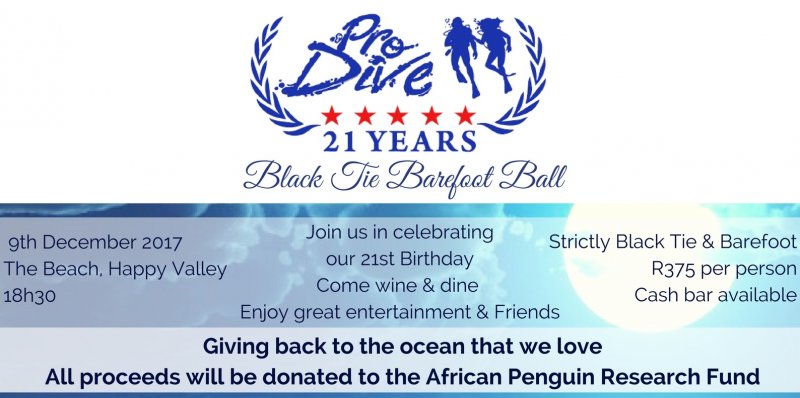 Pro Dive Black Tie Barefoot Ball in aid of the African Penguin
