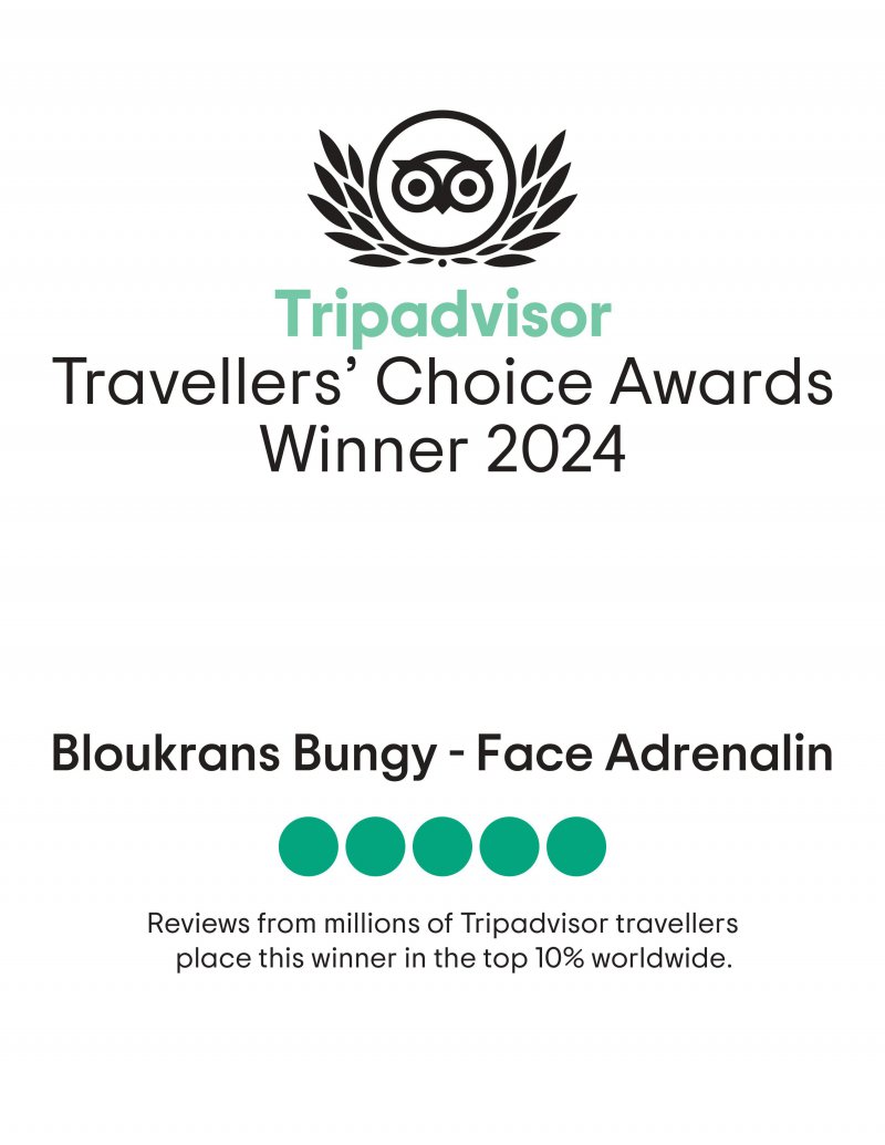 Bloukrans Bungy Proud of Their Trip Advisor 2024 Award