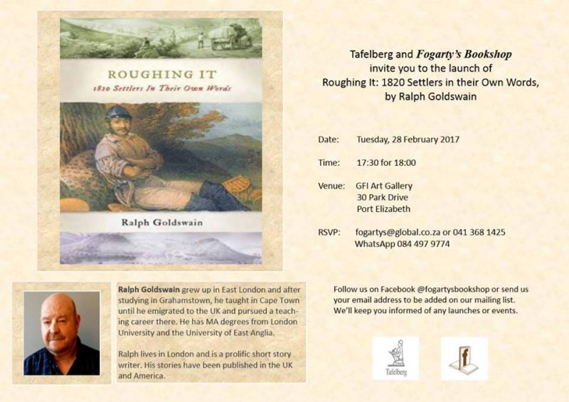 Ralph Goldswain Book Launch - "Roughing It"