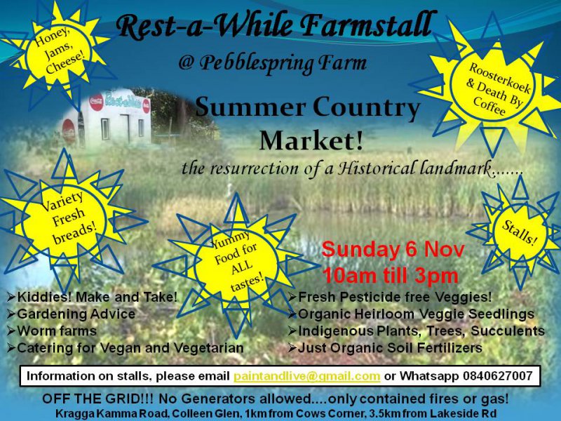 Summer Country Market at Rest-a-While @ Pebblespring farm 