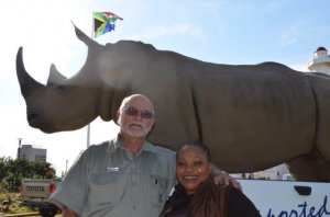 RHINO VISITS NELSON MANDELA BAY DONKIN RESERVE