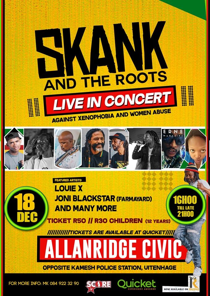 Skank and The Roots Live Concert against Xenophobia and Women Abuse. 