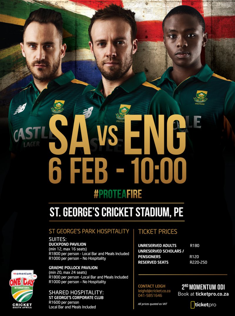 South Africa v England, 2nd ODI Port Elizabeth