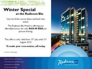 Winter Special at the Radisson Blu Hotel, Port Elizabeth