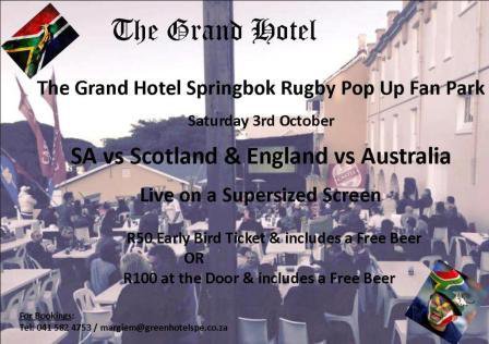 The Grand Hotelâ€™s Rugby World Cup Pop Up Fan Park