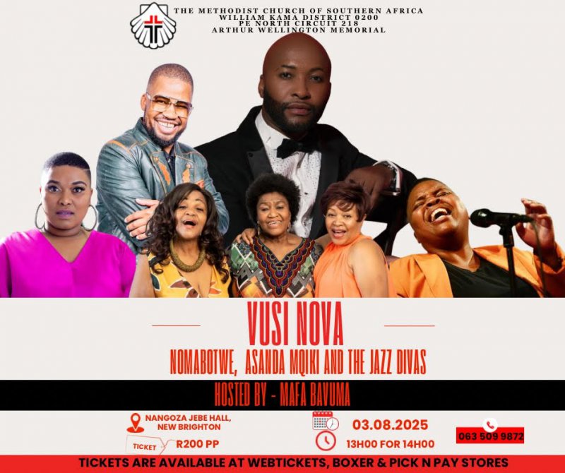 Vusi Nova, Nomabotwe, Asanda Mqiki, The Jazz Divas — hosted by Mafa Bavuma - Arthur Wellington Methodist Church turns 80