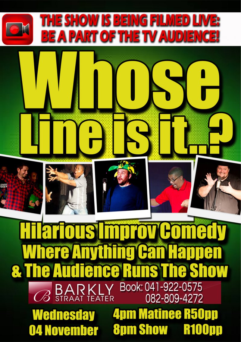 Event Whose Line Filming Nelson Mandela Bay (Port Elizabeth)