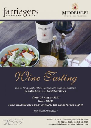 Wine Tasting at 'The Kelway'