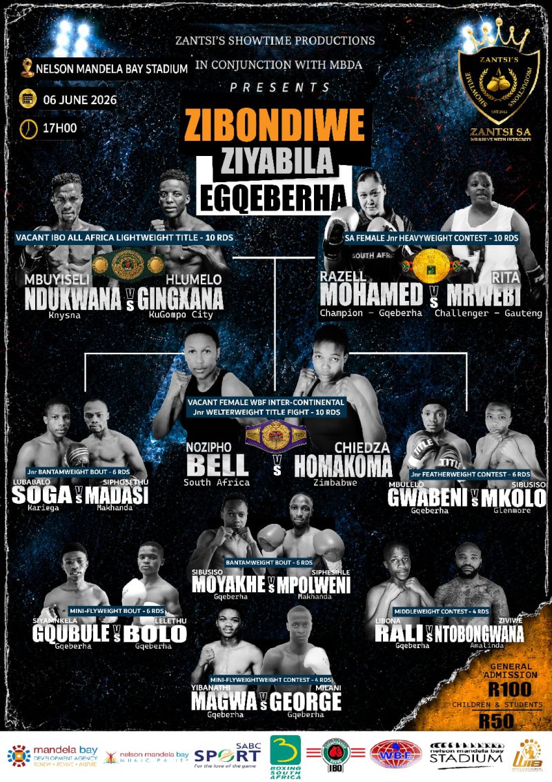 ZIBONDIWE ZIYABILA EGQEBERHA BOXING EXTRAVAGANZA